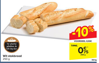 Carrefour Wit stokbrood 250 g aanbieding