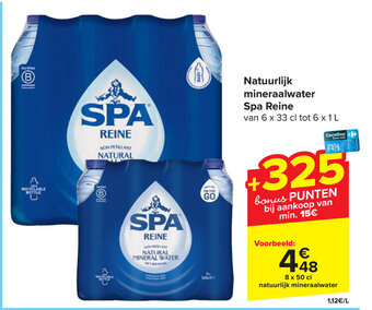 Carrefour Natuurlijk mineraalwater Spa Reine aanbieding