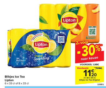 Carrefour Blikjes Ice Tea Lipton aanbieding