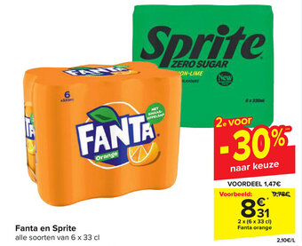 Carrefour Fanta en Sprite aanbieding