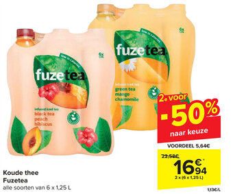 Carrefour Koude thee Fuzetea aanbieding