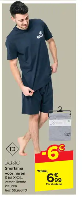Carrefour Basic shortama aanbieding