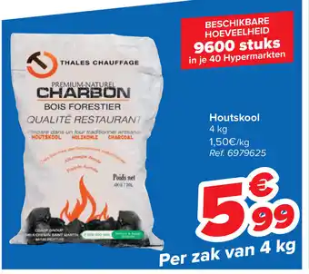Carrefour Houtskool 4 kg aanbieding