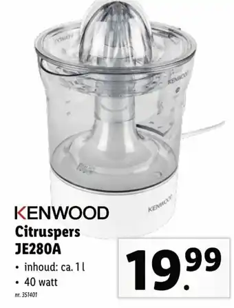Lidl Kenwood Citruspers JE280A 1l aanbieding