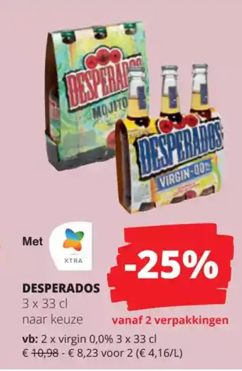Spar Colruyt DESPERADOS 3 x 33 cl aanbieding