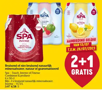 Delhaize 3 x bruisend natuurlijk mineraalwater, Intense - 0,73/L aanbieding