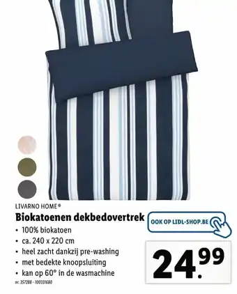 Lidl Biokatoenen dekbedovertrek 240x220 cm aanbieding