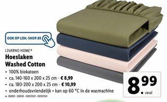 Lidl Hoeslaken Washed Cotton aanbieding