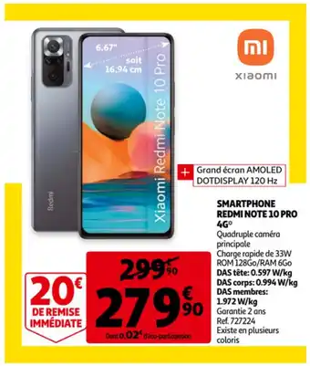 Auchan Smartphone Redmi Note 10 Pro 4G aanbieding
