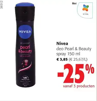 Colruyt Nivea deo Pearl & Beauty spray 150 ml aanbieding