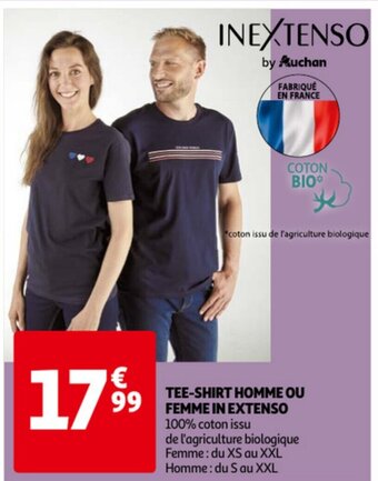 Auchan Tee-shirt Homme ou Femme in extenso aanbieding