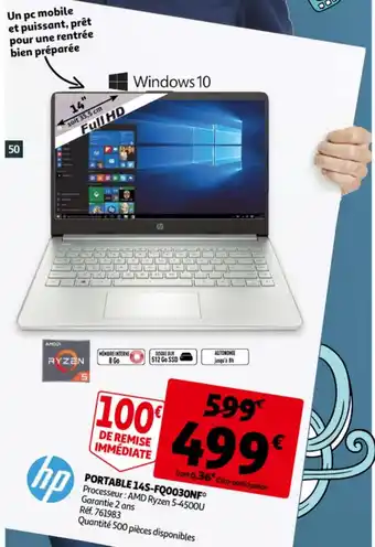 Auchan Hp Portable 14S-FQ0030NF aanbieding