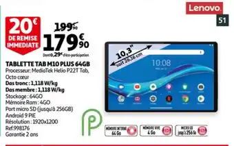Tablette Tab M10 Plus 64Gb