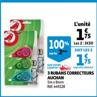 Auchan 3 Rubans Correcteurs Auchan aanbieding
