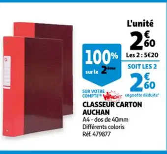 Auchan Classeur Carton Auchan aanbieding