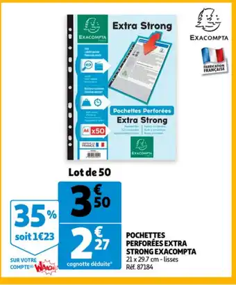 Auchan Pochettes Perforées Extra Strong Exacompta aanbieding