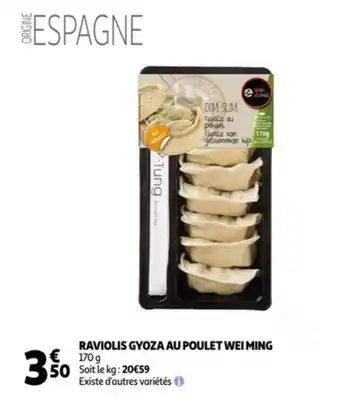 Auchan Raviolos Gyoza Au Poulet Wei Ming aanbieding