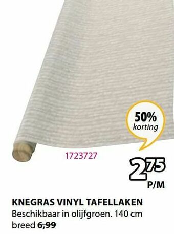 Jysk Knegras vinyl tafellaken aanbieding
