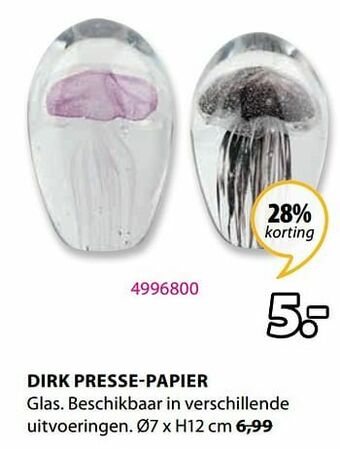 Jysk Dirk presse-papier aanbieding