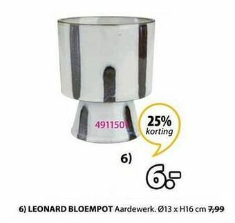 Jysk Leonard bloempot aanbieding