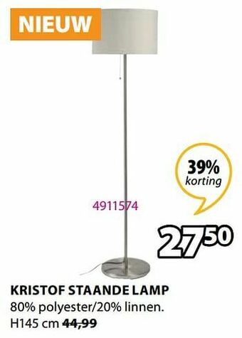 Jysk Kristof staande lamp aanbieding