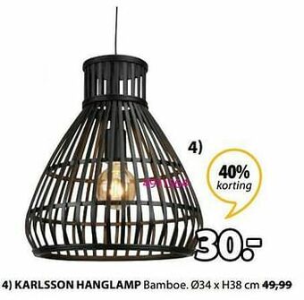 Jysk Karlsson hanglamp aanbieding