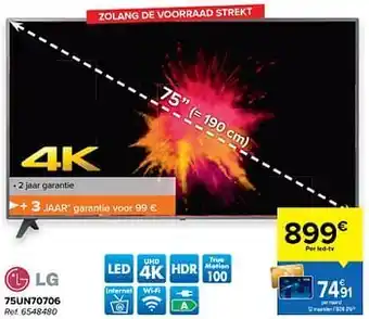 Carrefour Lg 75un70706 4K aanbieding
