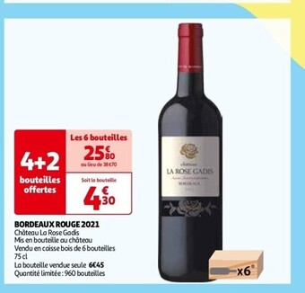Auchan Bordeaux rouge 2021 aanbieding