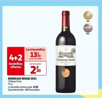 Auchan Bordeaux rouge 2021 aanbieding
