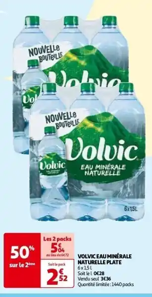 Auchan Volvic eau minérale naturelle plate aanbieding