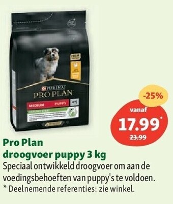 Maxi Zoo Pro plan droogvoer puppy 3 kg aanbieding