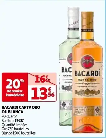 Auchan Bacardi carta oro ou blanca aanbieding