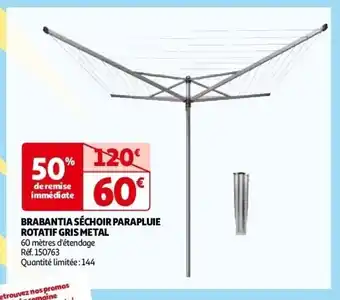 Brabantia séchoir parapluie rotatif gris metal