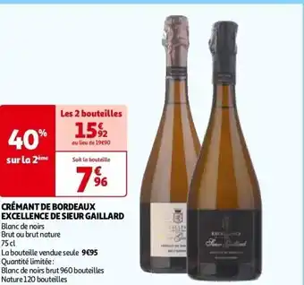 Crémant de bordeaux excellence de sieur gaillard
