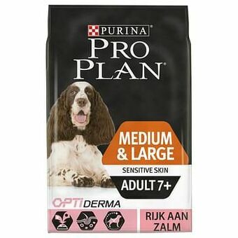 Zooplus 14kg Medium & Large Adult 7+ Optiderma Zalm & Rijst Pro Plan Hondenvoer aanbieding