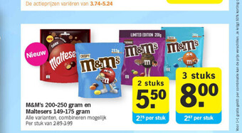 M&m's 200-250 gram en maltesers 149-175 gram