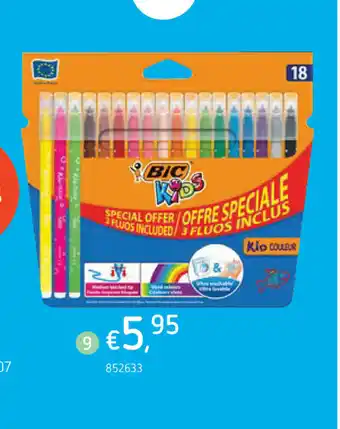Dreamland Bic Viltstift Kids Kid Couleur - 18 stuks 852633 aanbieding