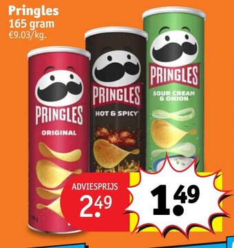 Kruidvat Pringles 165 gram aanbieding