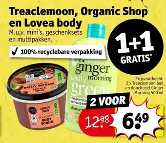 Kruidvat Treaclemoon, organic shop en lovea body aanbieding