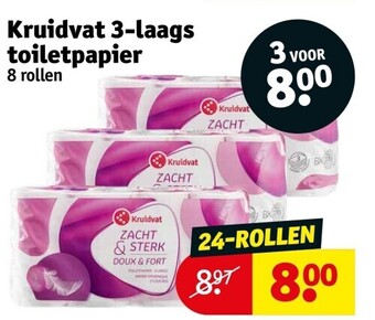 Kruidvat 3-laags toiletpapier aanbieding