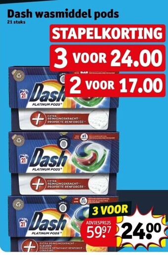 Kruidvat Dash wasmiddel pods aanbieding