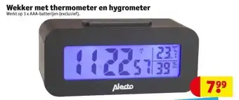 Wekker met thermometer en hygrometer