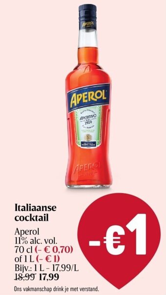 Delhaize Aperol Italiaanse cocktail aanbieding