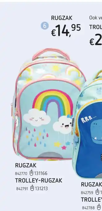 Dreamland Trolley-Rugzak Rainbow 842791 aanbieding