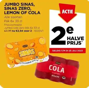 Jumbo Jumbo sinas, sinas zero, lemon of cola aanbieding
