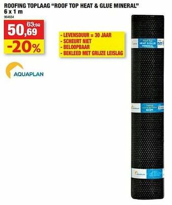 Hubo Roofing toplaag roof top heat + glue mineral aanbieding