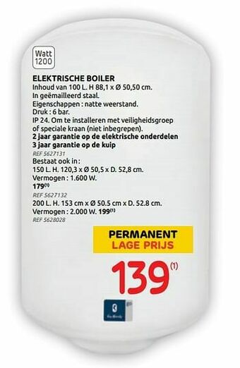 Brico Elektrische boiler aanbieding