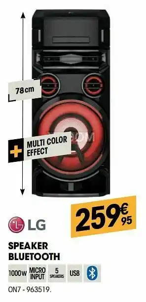 Electro Depot Lg speaker bluetooth on7 aanbieding