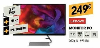 Electro Depot Lenovo monitor pc q27q-1l aanbieding