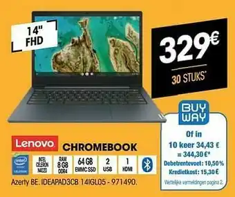 Electro Depot Lenovo chromebook ideapad3cb 14igl05 aanbieding